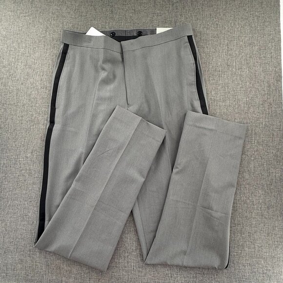New Mens ALFATECH ALFANI Suit Pants Gray Black Stripe 32W 34L Slim Fit $135 - Picture 2 of 16